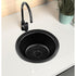 Hand Hammered 12 inch Essex Dual Mount Bar Circle Prep Sink - Matte Black